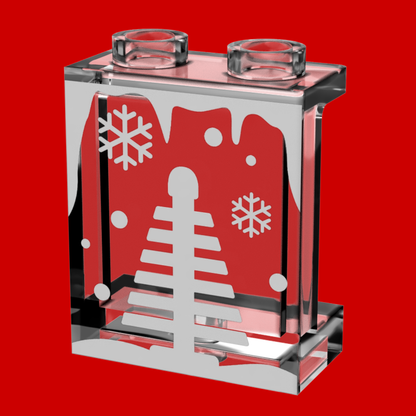 Winter Village Window with Christmas Tree 1x2x2 Panel - B3 Customs