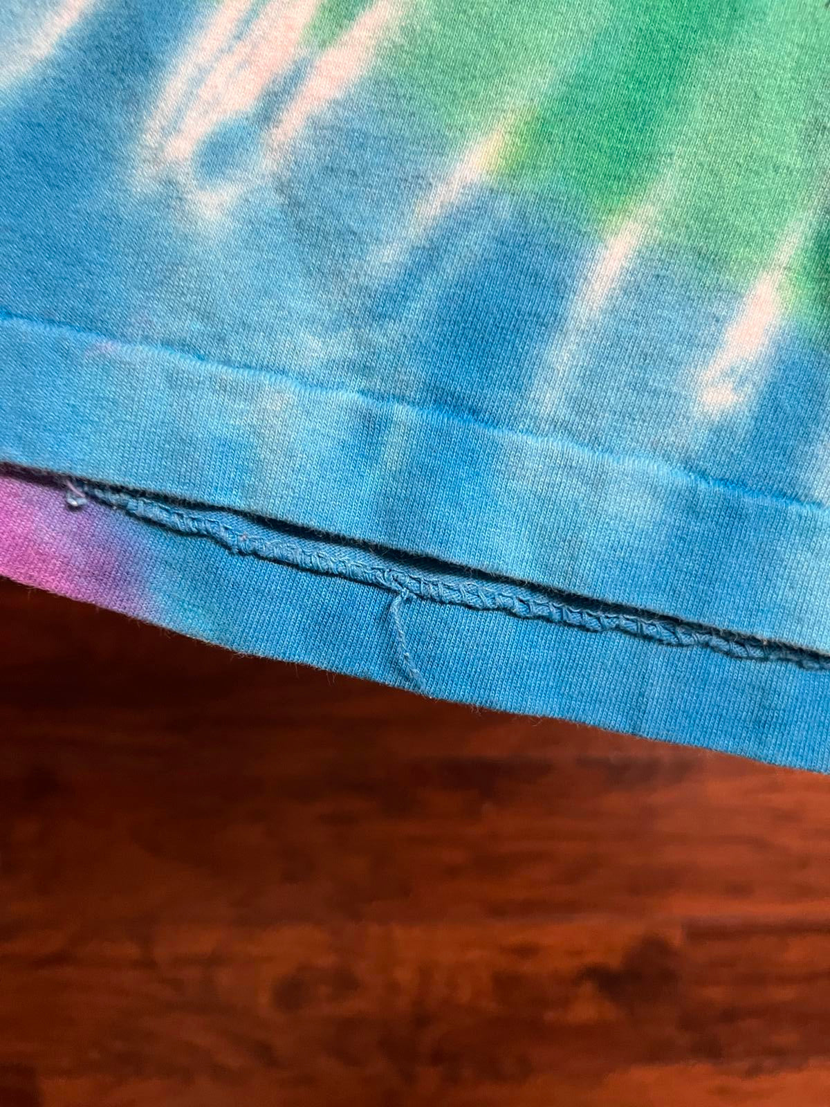 Beatles Rubber Soul Album Liquid Blue Grey Tag Tie Dye -L