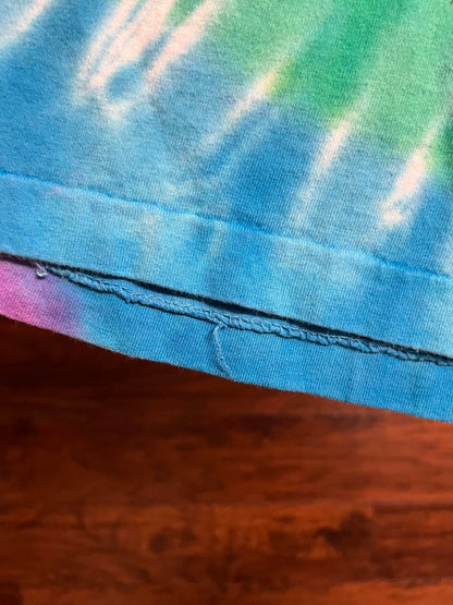 Beatles Rubber Soul Album Liquid Blue Grey Tag Tie Dye -L