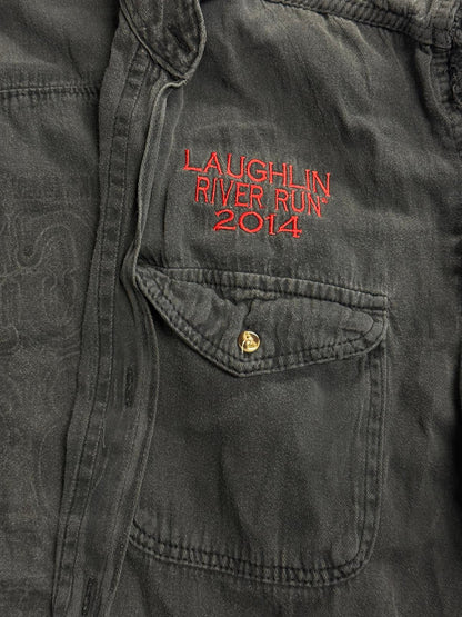 Biker Laughlin River Run Cut Off Vest 2014 Faded 2XL