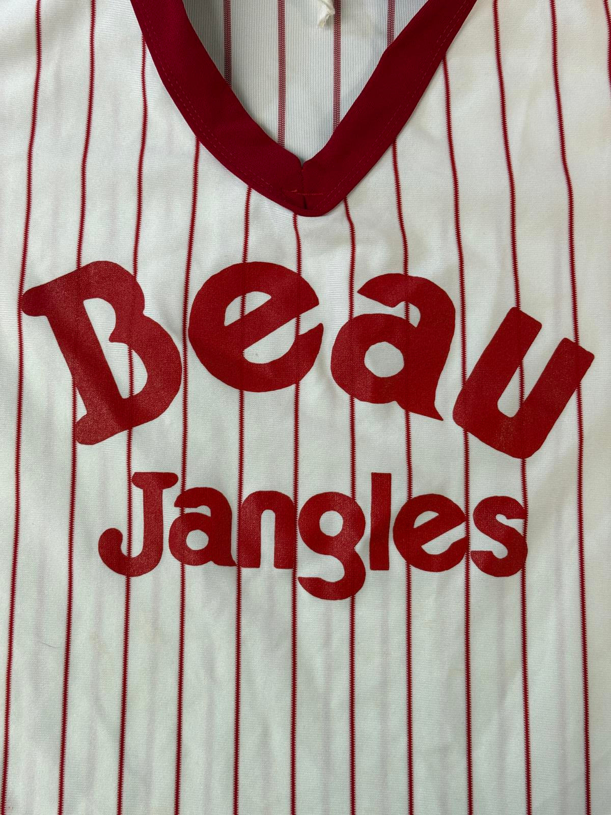 VTG Beau Jangles Baseball Jersey Pin Stripes Tee - S