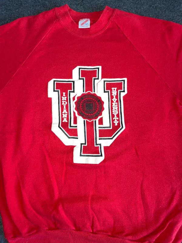 VTG Indiana University Sweatshirt Made in USA IU Hoosiers -L