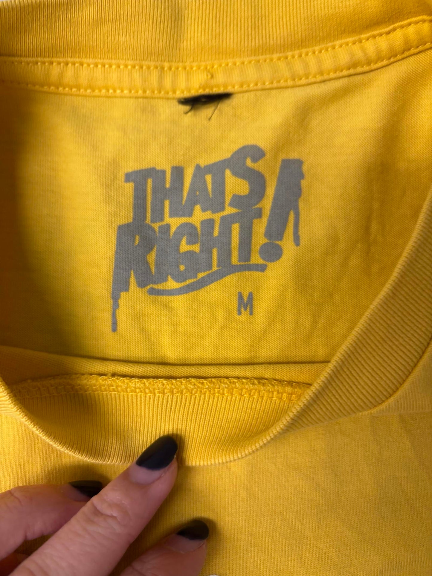 Thats Right! T-shirt Skateboard Mustard Do a Kick Flip Tee M