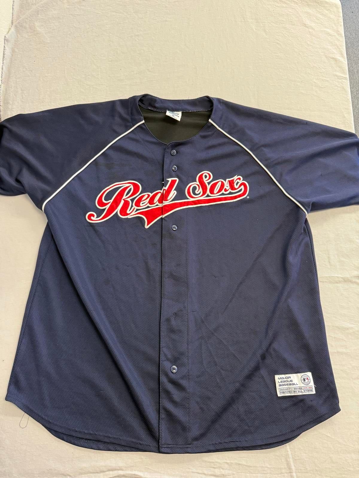 VTG Red Sox Jersey Navy Blue Dynasty 90s XL