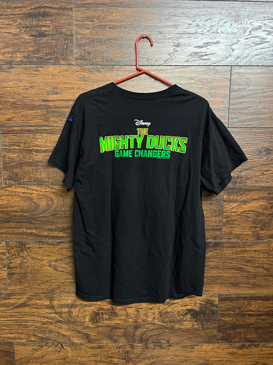 Disney Mighty Ducks - Adult L BLACK Short Sleeve T-shirt