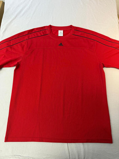 Adidas Soccer Jersey Red Thin 3 Stripes Center Hit XL