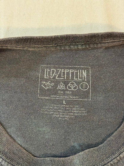 Y2K Faded Led Zeppelin Tie Dye T-shirt Zoso Blimp Album -L