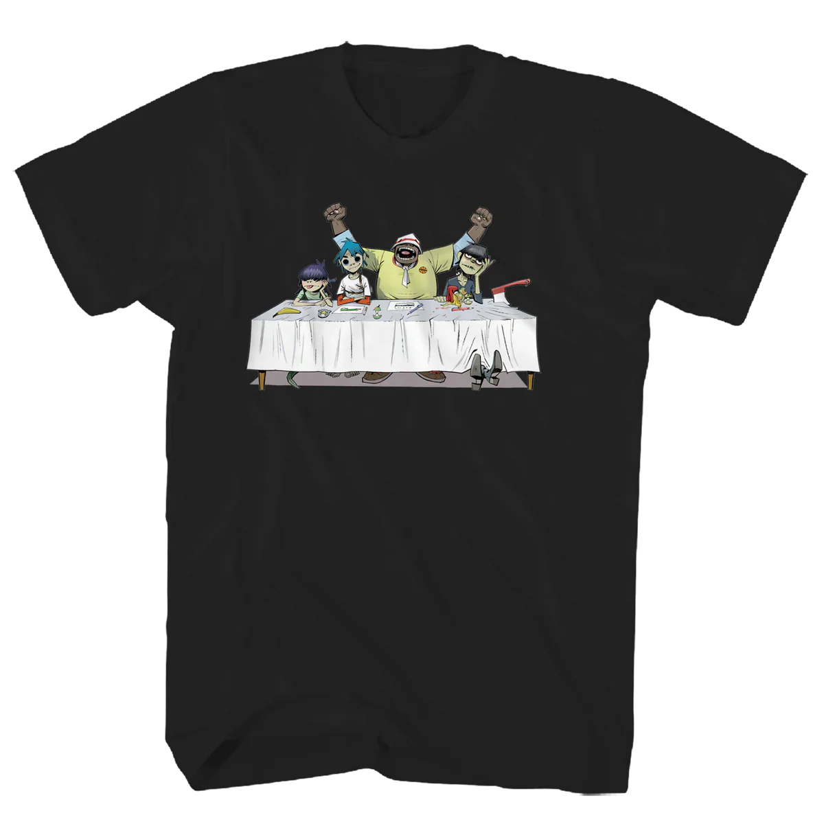 Gorillaz Dinner Table Band T-shirt - Jamie Hewlett Rise of the Ogre Tee
