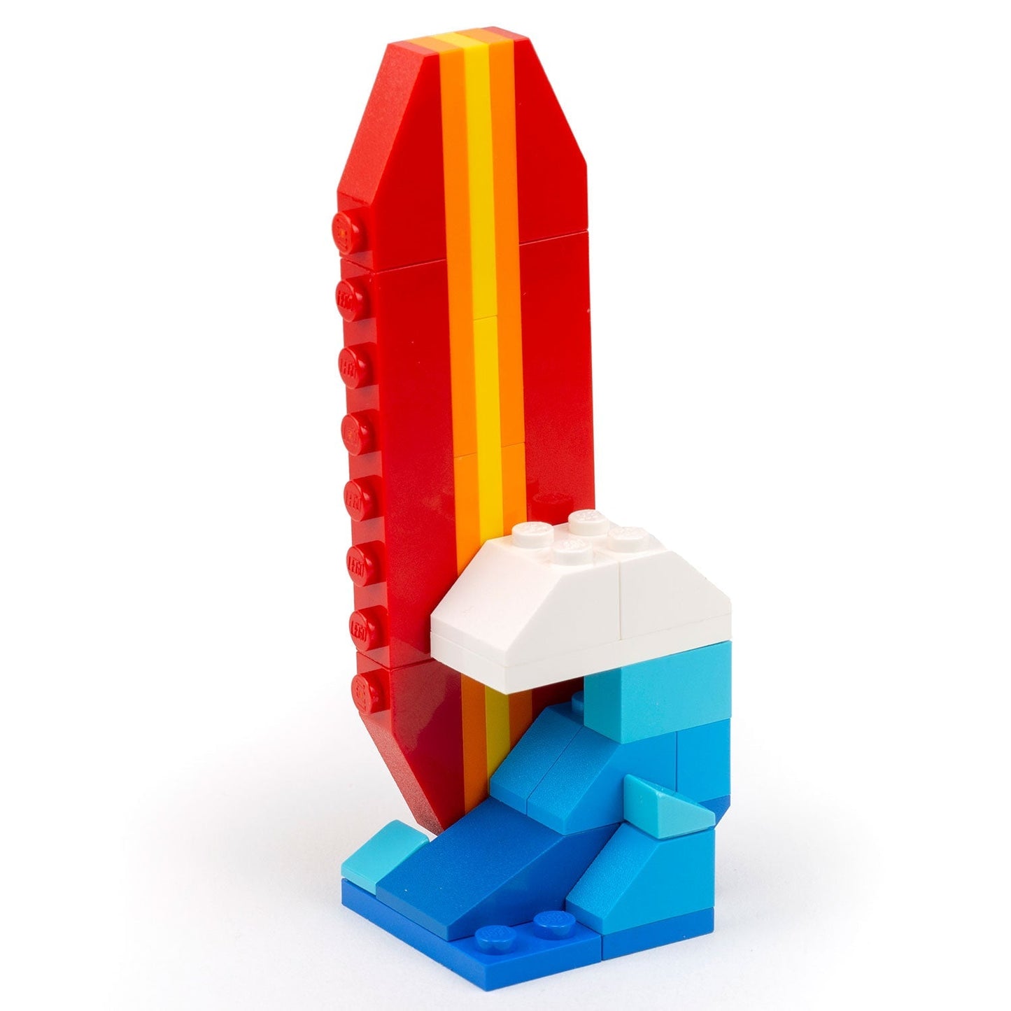 Surfboard with Wave (Summer Fun!) made using LEGO parts