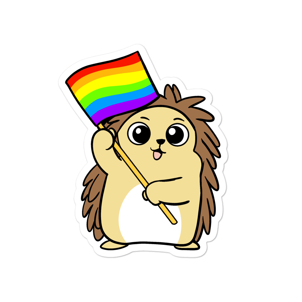 LGBTQ Porcupine Cartoon - Bubble-free stickers