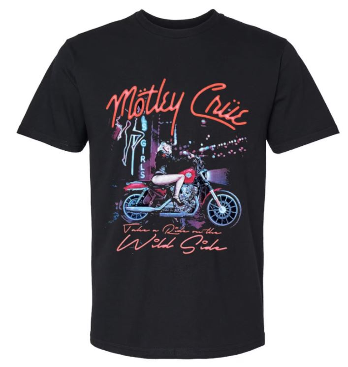 Motley Crue Wild Side Motorcyle Mens T-shirt