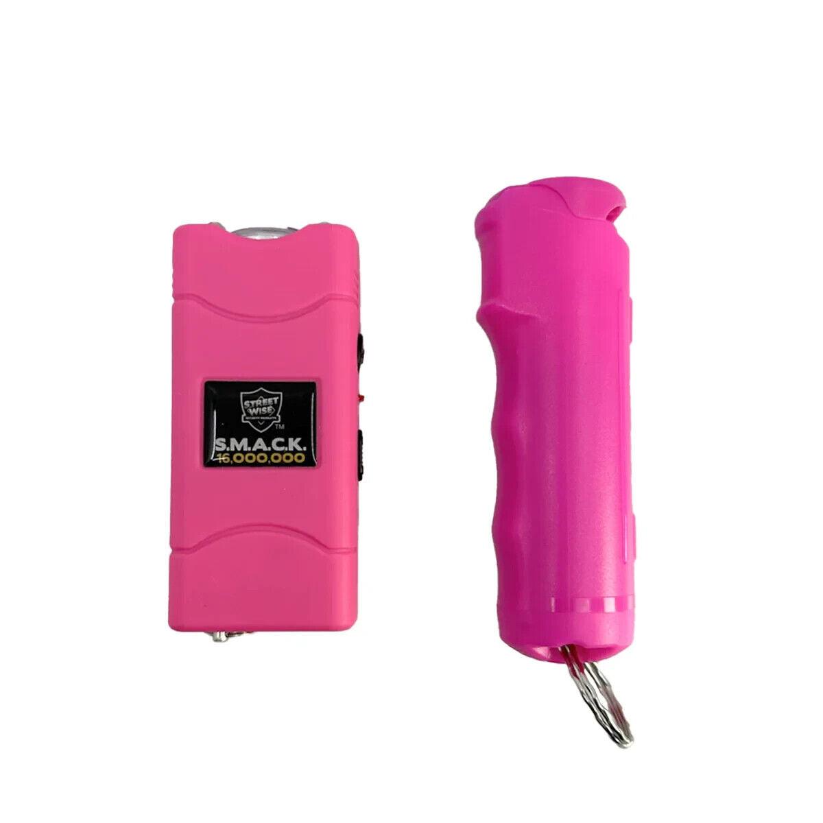 Pepper Spray and Stun Gun Self-Defense Keychain Set - Vibrant Pink
