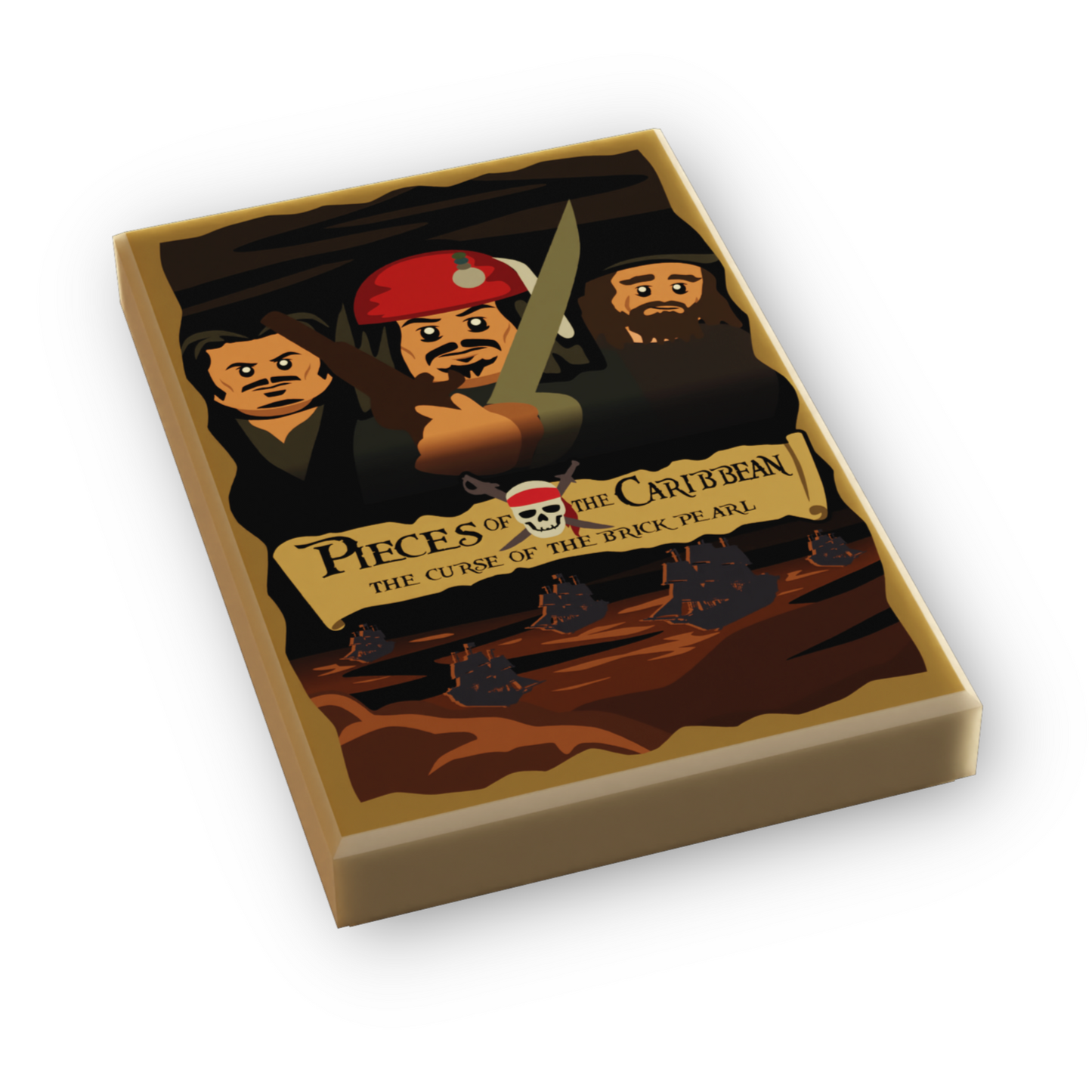 Pieces of the Caribbean: Curse of the Brick Pearl Movie Cover (2x3 Tile) made using LEGO part