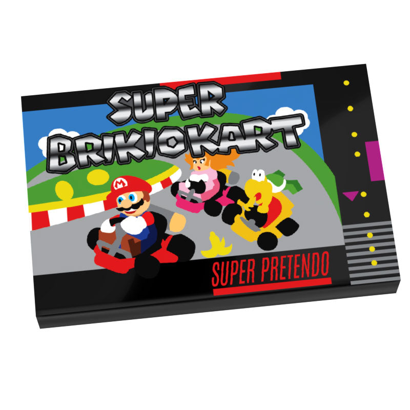 Super Brickio Kart Video Game Cover (2x3 Tile) made using LEGO part - B3 Customs