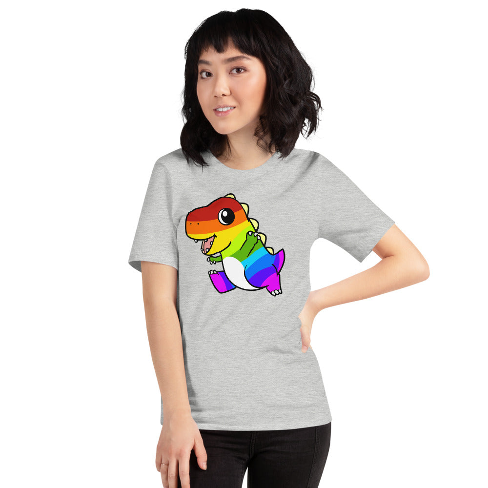 LGBTQ Tyrannosaurus Rex Cartoon Dinosaur Short-Sleeve Unisex T-Shirt