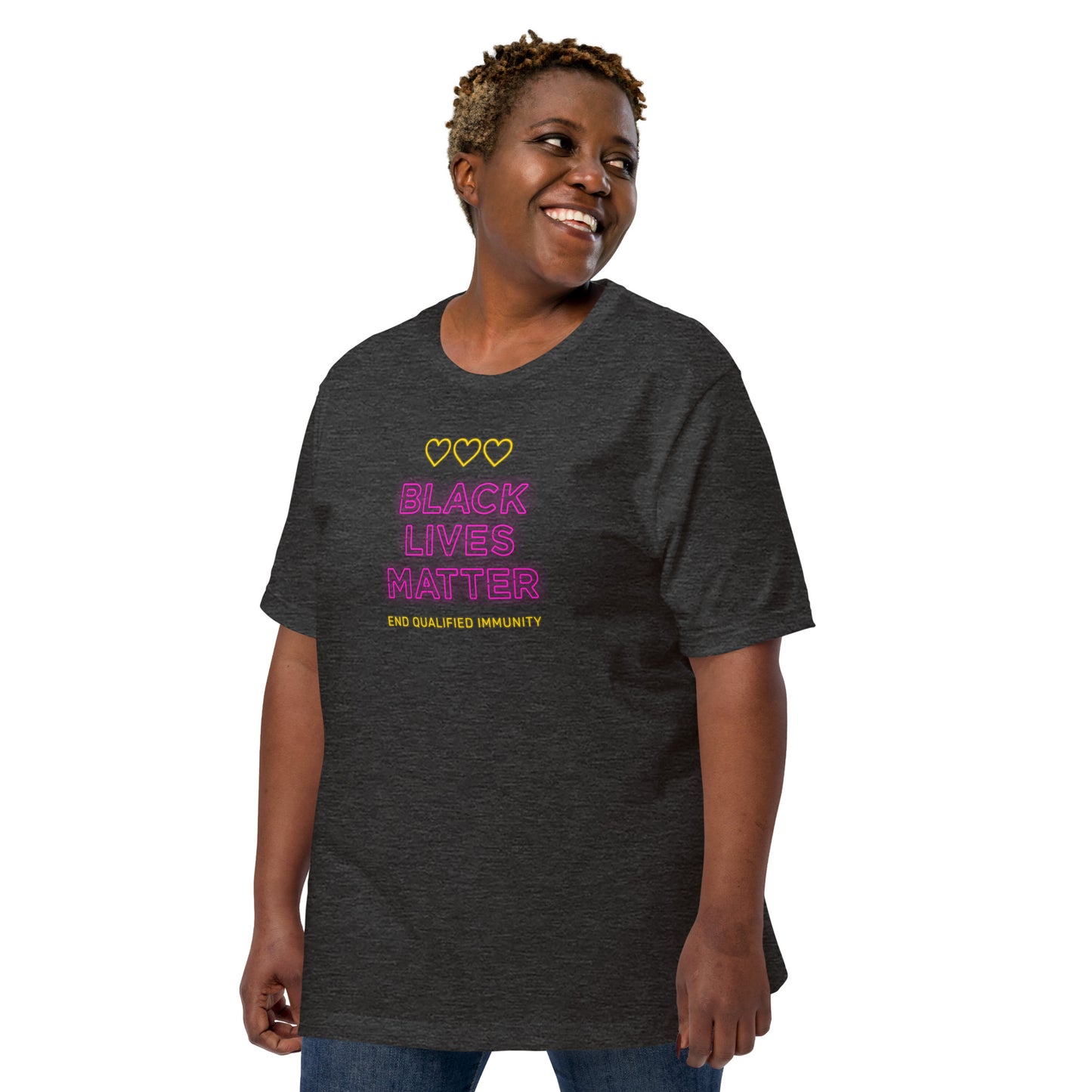 Black Lives Matter Neon Sign Short-Sleeve Unisex T-Shirt